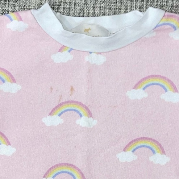 Sal & Pimenta 2T pink rainbow sweatshirt play marks on front - Picture 2 of 2